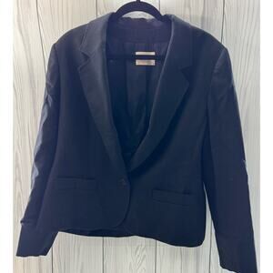 Vintage PENDLETON 100% Wool Blazer Jacket Black Women Sz.18 USA r1